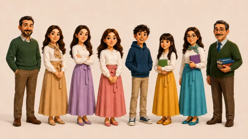 Büşra, ailesi, arkadaşları, Elif Öğretmen ve Ahmet Bey